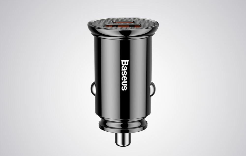 Ładowarka samochodowa BASEUS CCALL-YS01 30W Czarny podświetlenie LED ładowarka moc ładowanie szybkie ładowanie