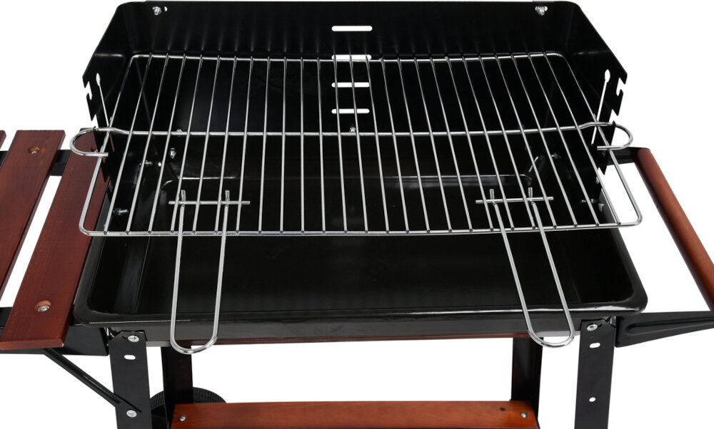 Grill ogrodowy LUND 99585 emaliowana misa paleniska chowany ruszt stopniowa regulacja wysokści grilla