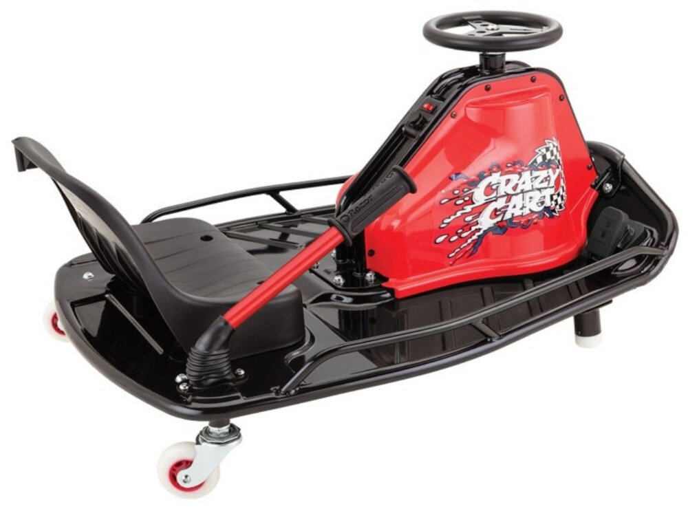 Pojazd do driftu RAZOR Crazy Cart 25173860 Czarno-czerwony silnik moc 250 W bateria 5 Ah 40 minut jazdy ładowanie około 5 godzin