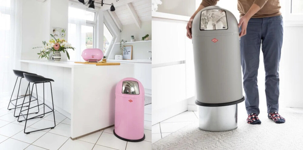 Kosz na śmieci WESCO 175831-51 Pushboy 50L Miętowy Wysoka jakość czyszczenie odpornosc uszkodzenia ergonomiczny ksztalt