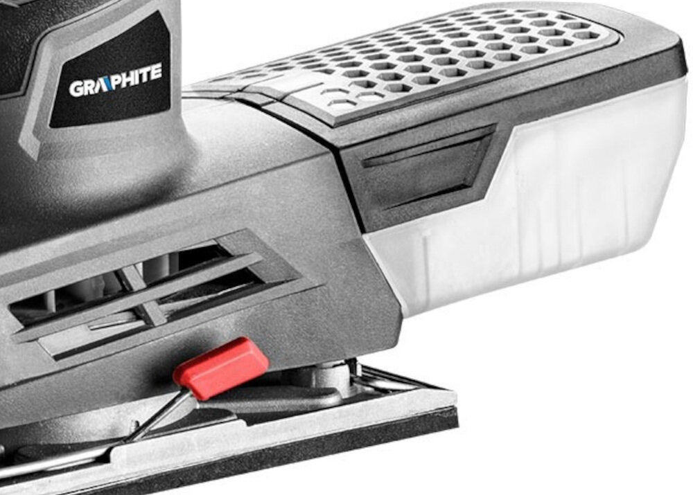 Szlifierka oscylacyjna GRAPHITE 59G324 pojemnik na pył kompaktowe wymiary waga 1,6 kg
					