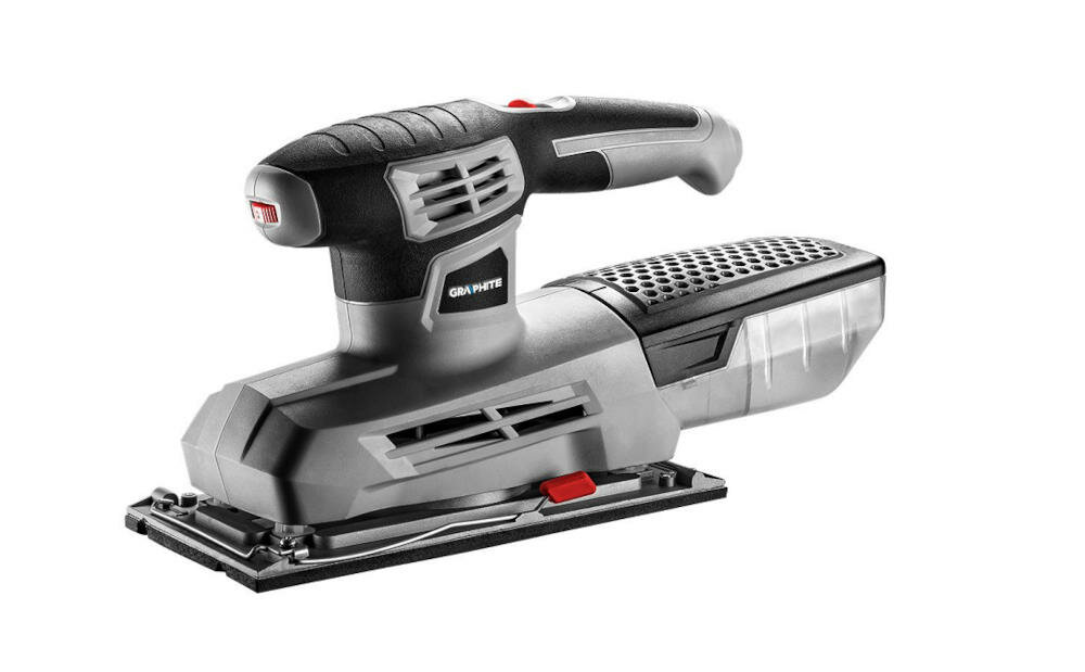 GRAPHITE-59G325 szlifierka oscylacyjna obróbka oczyszczanie twardość struktura ergonomiczna konstrukcja komfort