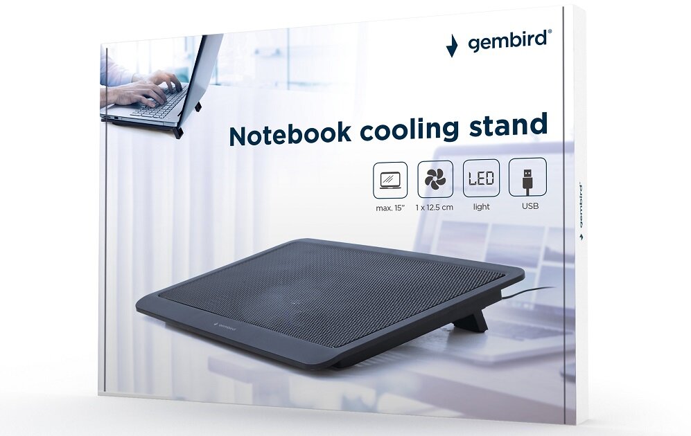 Podstawka chłodząca GEMBIRD NBS-1F15-03 - Regulacja kąta pochylenia