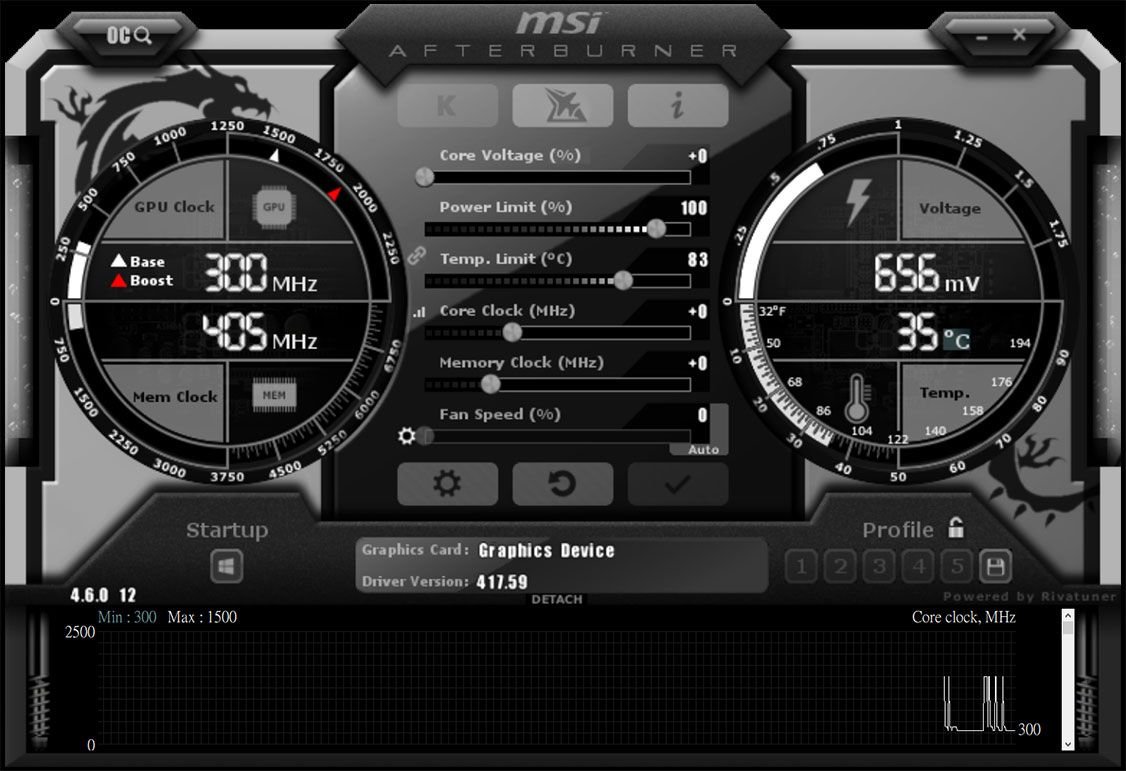 Karta graficzna MSI GeForce GTX 1660 Gaming X 6GB - Afterburner