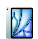 Na obrazie widoczny jest tablet z wyświetlaczem przedstawiającym abstrakcyjny wzór w odcieniach niebieskiego. Obok znajduje się tylna część urządzenia z widocznym aparatem.