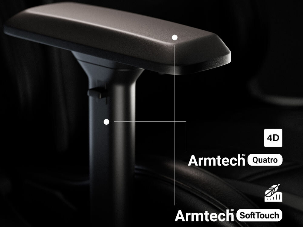 Fotel DIABLO CHAIRS X-Ray (L) Czarno-szary regulacja kołyska podłokietniki