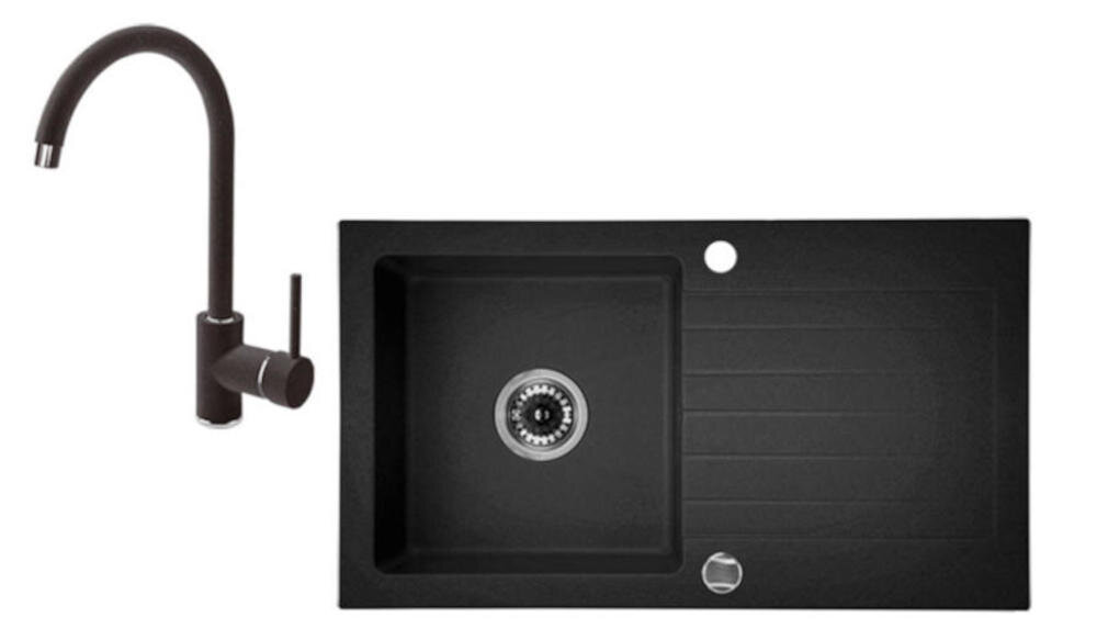 DEANTE Zorba ZQZV2113 zlewozmywak komora blat połysk powierzchnia bateria stojąca wylewka montaż łatwy czystość ociekacz osuszanie naczynia owoce warzywa woda przestrzeń robocza