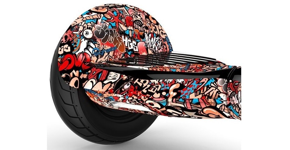 Elektryczna deskorolka hoverboard SKYMASTER Wheels 11 Evo Smart Graffiti Brawl skos zoom prawy