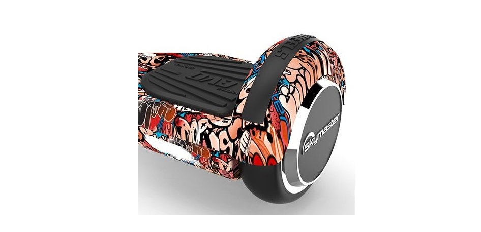 Elektryczna deskorolka hoverboard SKYMASTER Wheels 7 Evo Smart Graffiti Brawl skos zoom prawy