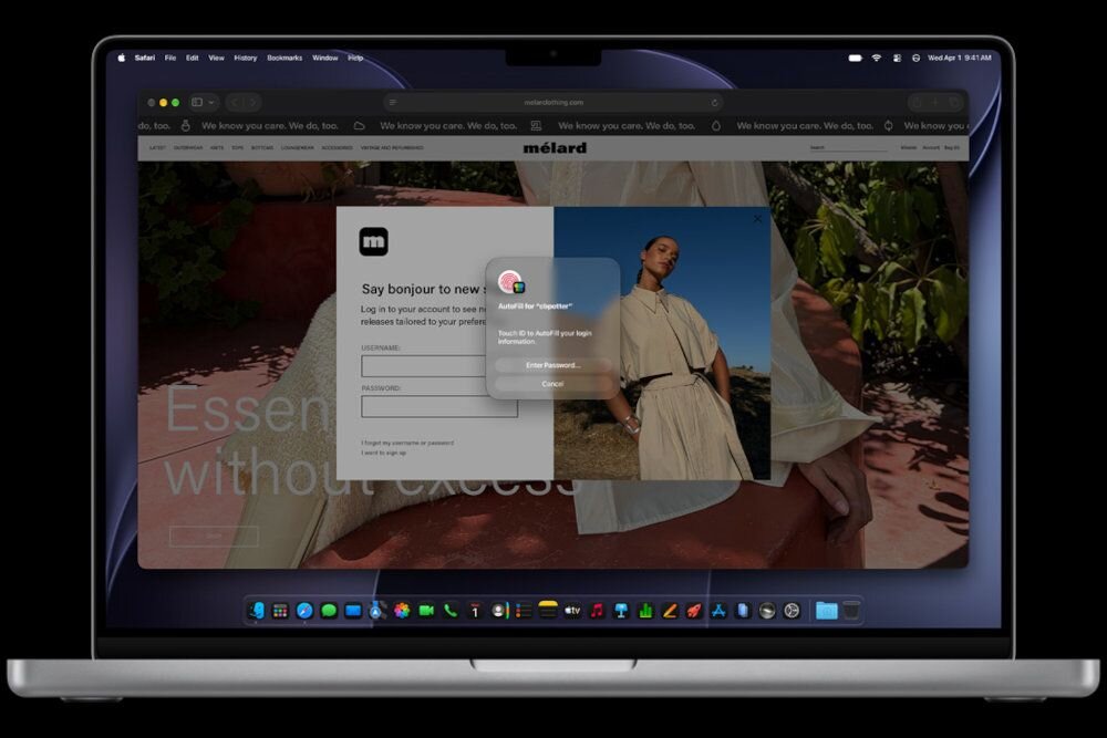 APPLE MacBook Pro 2026 14 Retina M5 Pro 1TB SSD macOS MacBook Pro z czipem M5 Pro sztuczną inteligencją bezpośrednio na urządzeniu Akceleratory Neural Accelerator w GPU obliczenia AI energooszczędna architektura Apple Silicon - Otwarty komputer z widocznym systemem operacyjnym w oknie przeglądarki na ekranie
