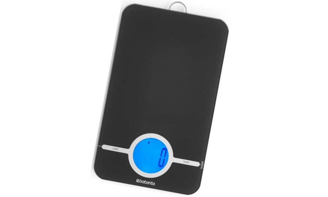 Waga BRABANTIA Tasty+ Ciemnoszary szklana powierzchnia wazaca 