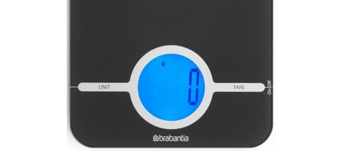 Waga BRABANTIA Tasty+ Ciemnoszary podswietlany na niebiesko wyswietlacz wyglad nowoczesny design