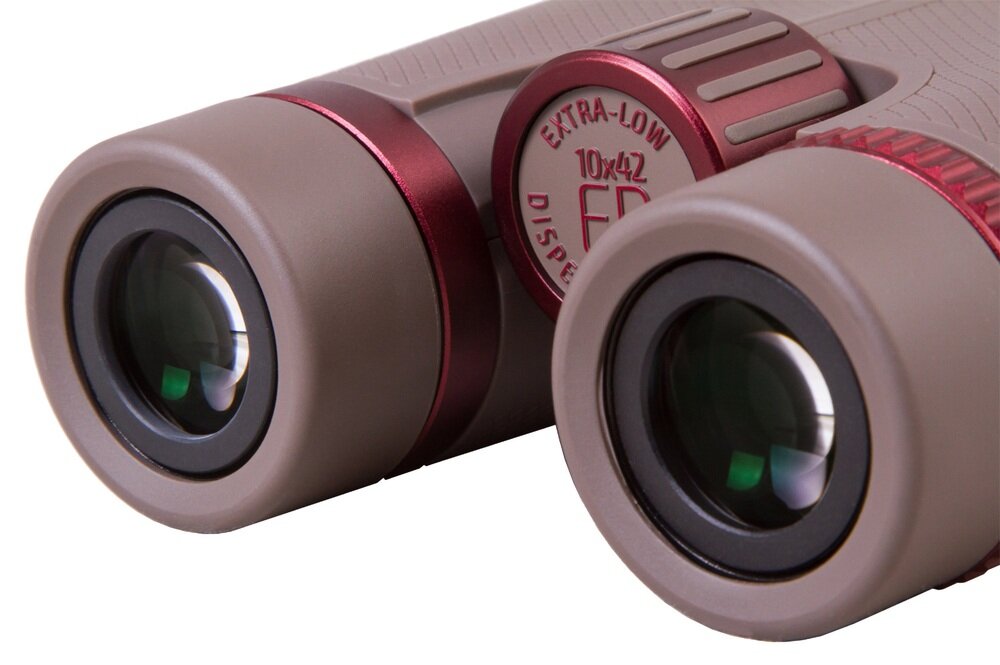 Lornetka LEVENHUK Monaco ED 10x42 pryzmaty dachowe soczewki wykonane ze szkła ED o ultraniskim współczynniku dyspersji Pięcioelementowe okulary wielowarstwowe powłoki antyrefleksyjne
