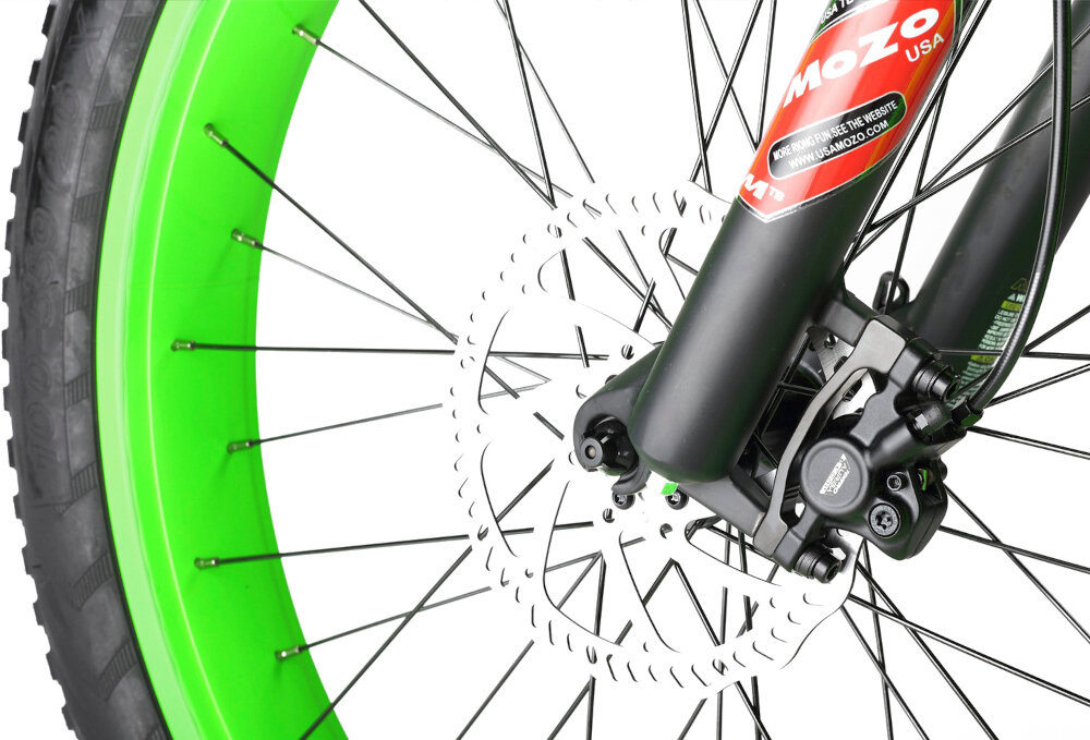 Rower elektryczny SKYMASTER Raptor M18 26 cali męski Czarno-zielony bezpieczeństwo i przyjemność jazdy amortyzator na przód marki MOZO