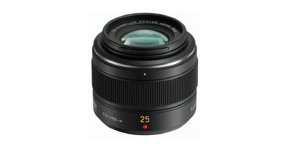 Obiektyw PANASONIC Lumix H-X025E widok pion front czarny