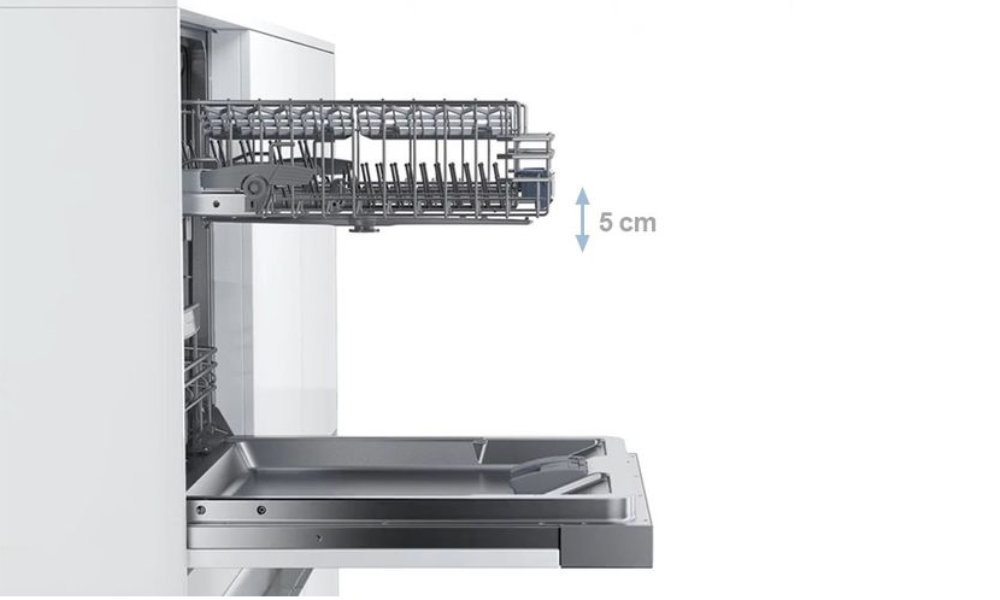 Zmywarka BOSCH SMS46JI04E - Regulacja wysokości górnego kosza