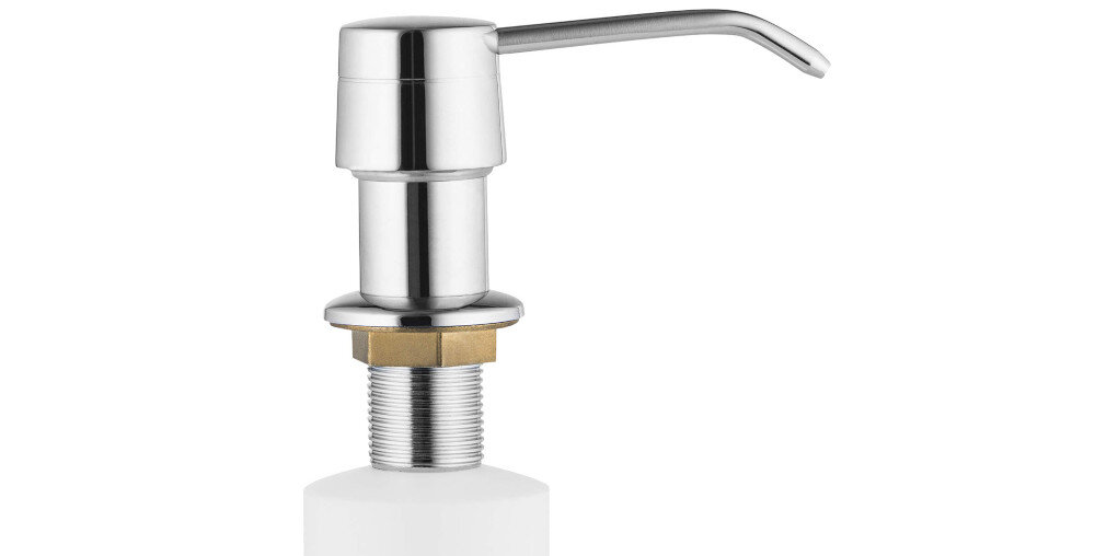 Dozownik do płynu do naczyń DEANTE napełniany od góry wygląd czarny biały wygoda solidna konstrukcja wytrzymała pompka łatwa obsługa dokładne dawkowanie 300 ml silgranit stylowo przyjemne użytkowanie