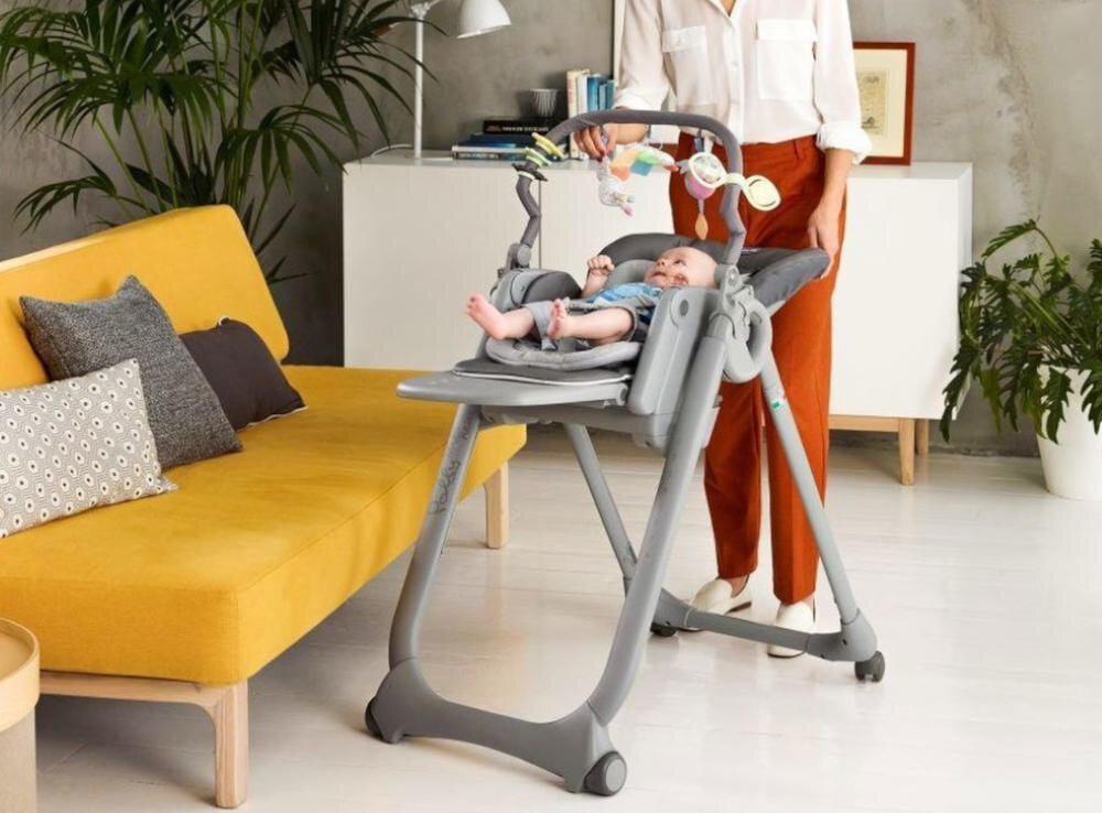 Krzesełko do karmienia CHICCO Polly Magic Relax 4K Grafitowy Regulacja nachylenia możliwości nachylenie 4 poziomy dostosowanie ustawienie rozwój wsparcie karmienie odpoczynek