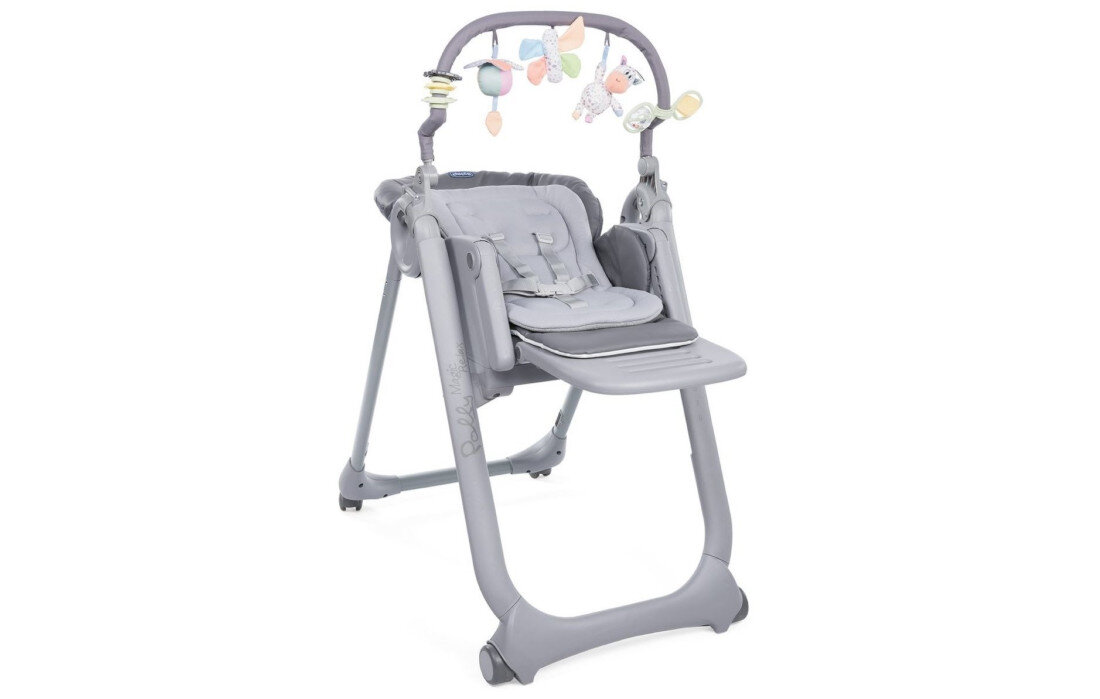 Krzesełko do karmienia CHICCO PPolly Magic Relax 4K Grafitowy Regulacja wysokości 4 koła 8 stopni ułatwienie przesuwanie dostosowanie wygoda użytkowanie