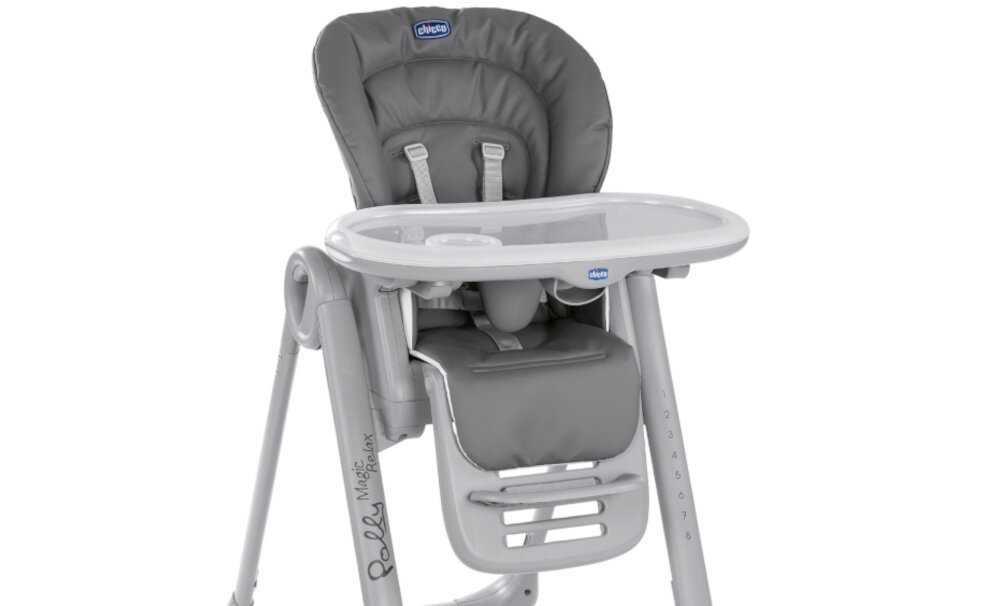 Krzesełko do karmienia CHICCO Polly Magic Relax 4K Grafitowy Tacka z nakładką ułatwienie czyszczenie
