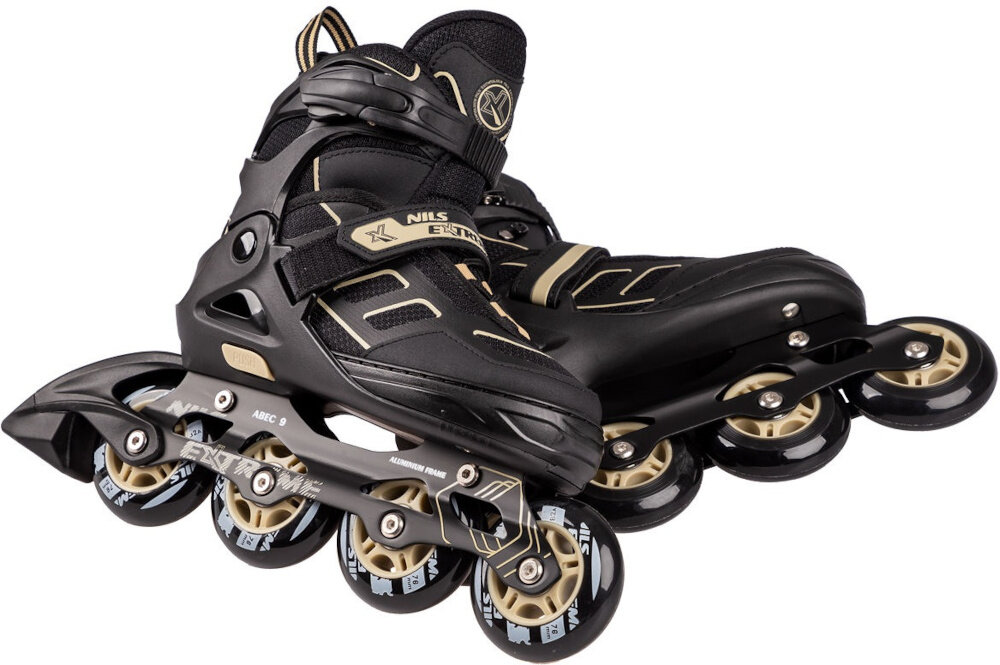 Łyżworolki NILS EXTREME NA14174 A rozmiar 31-34 dla poczatkujacych i sredniozaawansowanych rolkarzy wytrzymala skorupa wygoda wsokiej jakosci kolka i lozyska regulacji rozmiaru od 31 do 34 dlugosc wkladki 200-220 mm