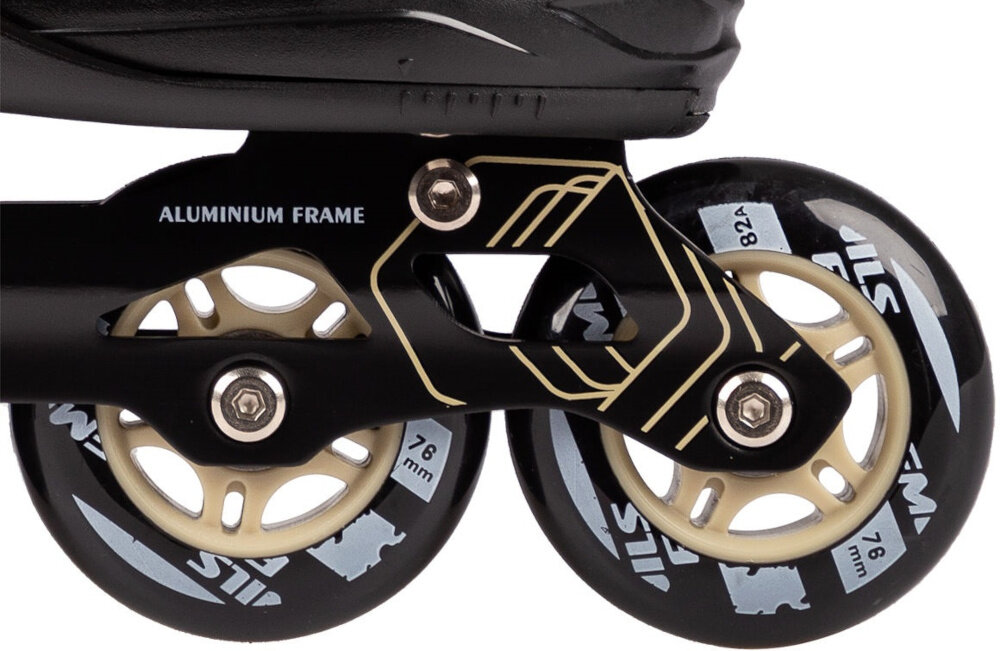 Łyżworolki NILS EXTREME NA14174 A rozmiar 31-34 miekkie kolka z materialu PU twardosc 82A srednica 70 mm bardzo dobra przyczepnosc do podloza skuteczne tlumienie drgan wygoda bezpieczenstwo wysokiej jakosci lozyska ABEC-9 odporne na zuzycie 