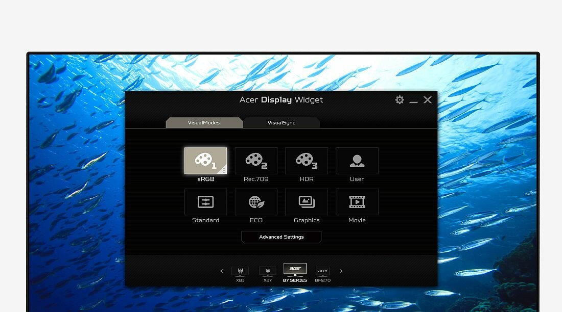 Monitor ACER B227A oprogramowanie Acer Display Widget