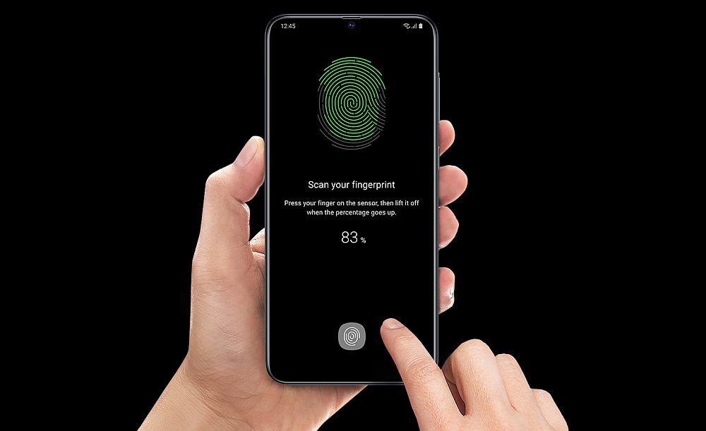 smartfon samsung Galaxy A70 czytnik linii papilarnych