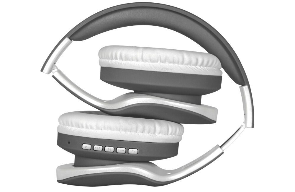 SŁUCHAWKI NAUSZNE DEFENDER FREEMOTION B525 SZARO-BIAŁY konstrukcja nauszniki gąbka 
