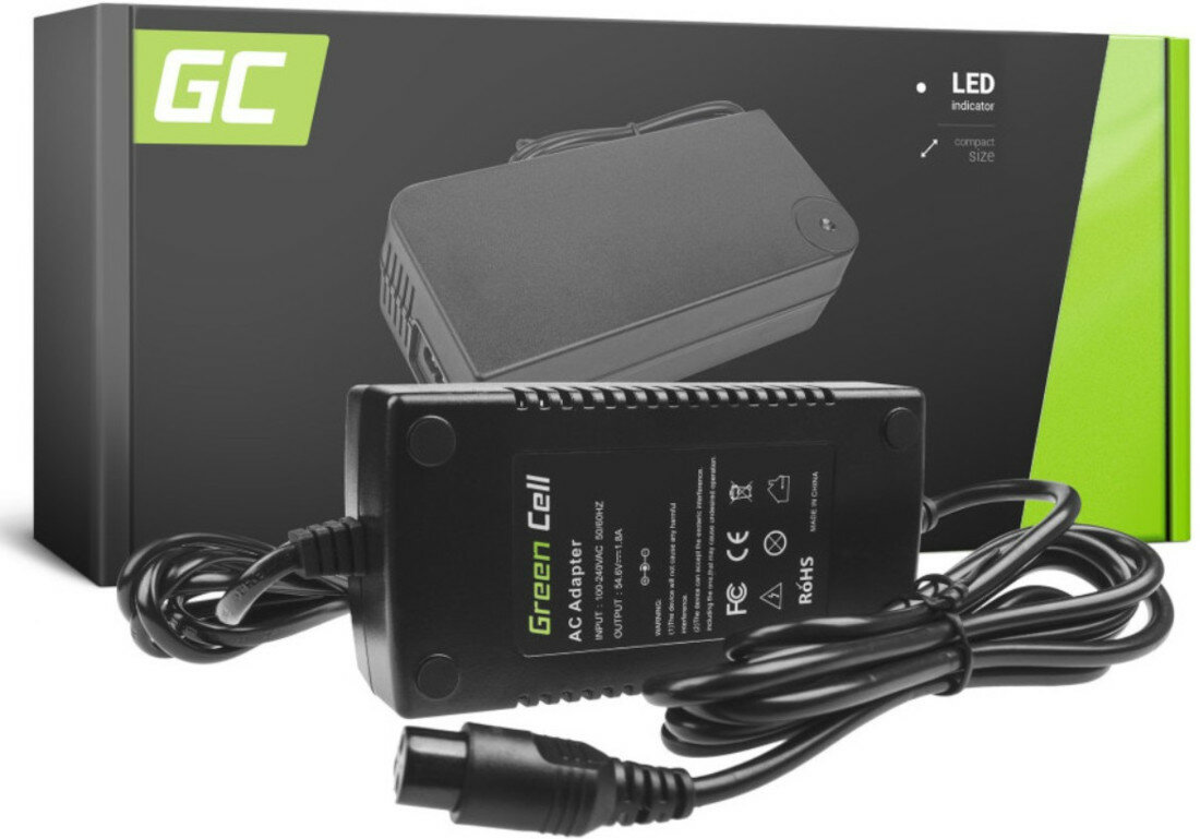 Ładowarka do roweru elektrycznego GREEN CELL ACEBIKE08 54.6V zawartosc opakowania