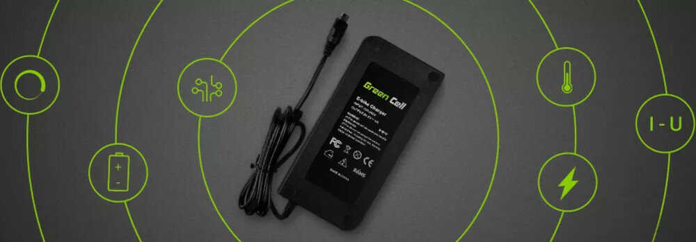 Ładowarka do roweru elektrycznego GREEN CELL ACEBIKE10 54.6V wyglad parametry
