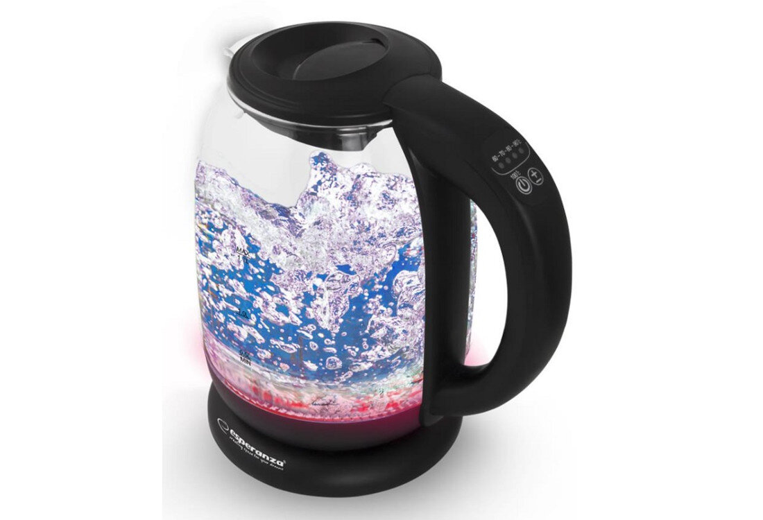 Czajnik ESPERANZA Loire EKK027 Wydajne podgrzewanie wody moc  wbudowana płyta grzewcza pojemność Długość przewodu zasilającego ergonomiczny uchwyt wygodne manewrowanie Przemyślana konstrukcja komfort obsługi 