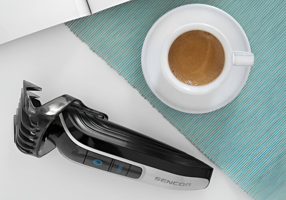 Strzyżarka SENCOR SHP 7201SL zasilanie z gniazdka elektrycznego akumulator wszechstronność wygoda użytkowania tytanowe ostrza silnik wysokoobrotowe efektywne precyzyjne strzyżenie różne rodzaje nasadek kompleksowa pielęgnacja zarostu włosów