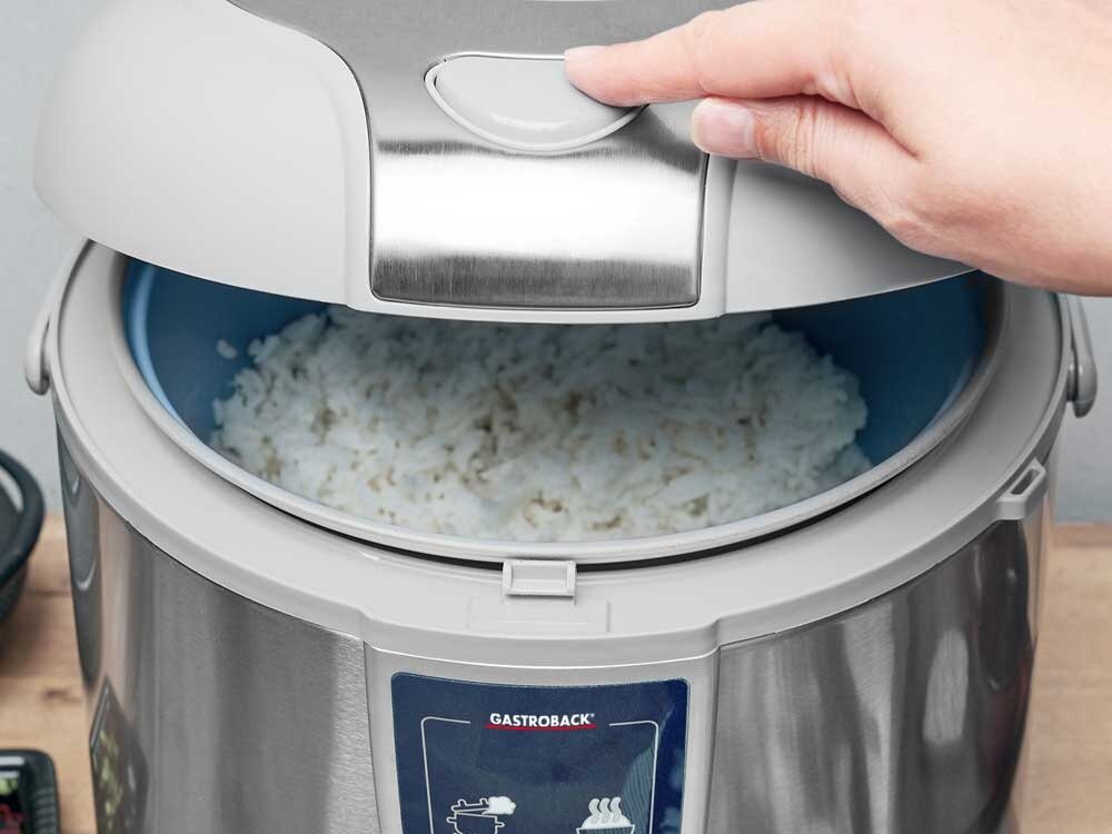 Ryżowar GASTROBACK 42507 pojemnik ze stali nierdzewnej, równomierne gotowanie, łatwe czyszczenie