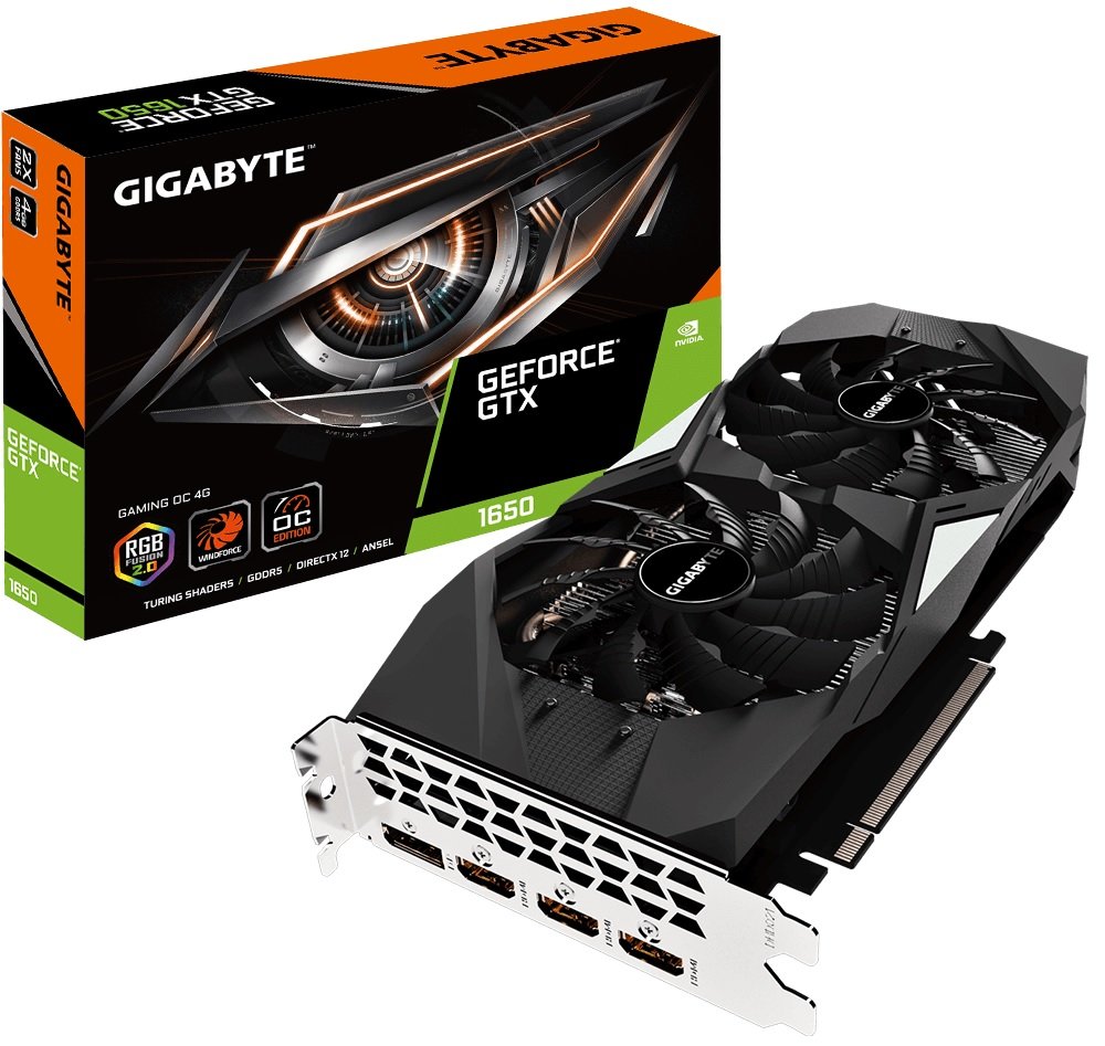 Karta-graficzna Gigabyte Geforce GTX 1650 GAMING OC 4G NVIDIA Turing energooszczędna