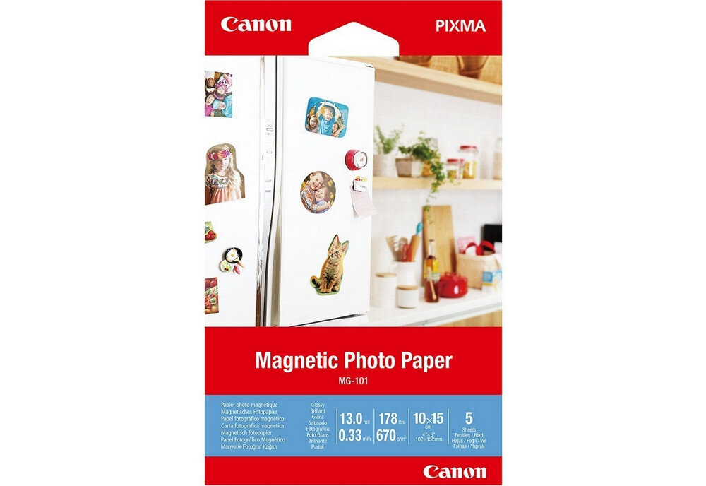 Papier fotograficzny CANON MG-101 5 arkuszy zawartosc zestawu zgodnosc