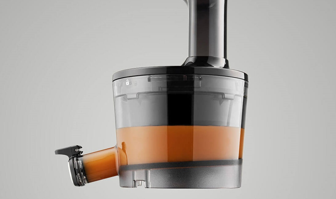 Wyciskarka wolnoobrotowa HUROM H100 Bordowy wyposazenie nowoczesny design wyglad wysoka jakosc tworzywa ABC tritanowa misa materialy wykonanie innowacyjny ksztalt