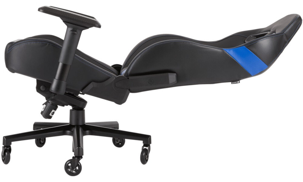 Fotel CORSAIR T2 Road Warrior Czarno-niebieski dopasowane oparcie