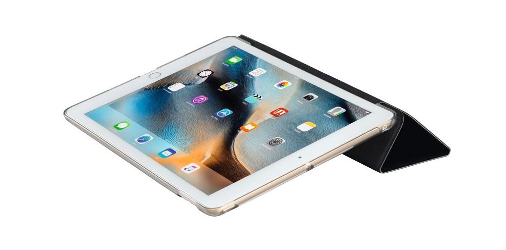 Etui HAMA Fold do Apple iPad-Pro 12.9 cali Czarny widok podstawka skos pion przód