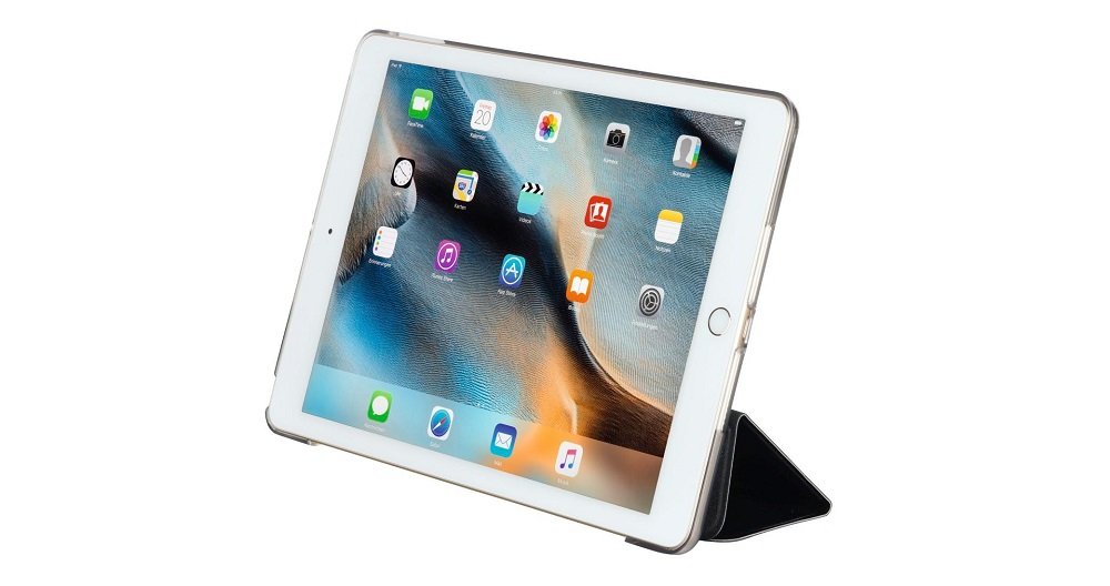 Etui HAMA Fold do Apple iPad-Pro 12.9 cali Czarny widok podstawka skos