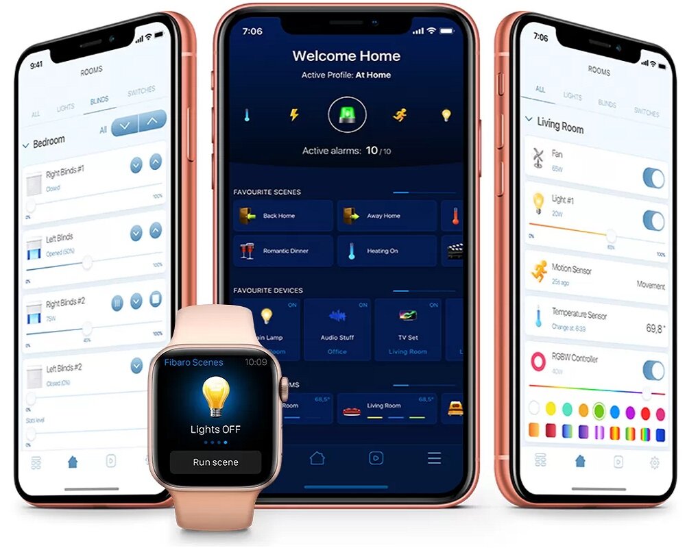 Gniazdko FIBARO Walli Outlet FGWOE Aplikacja mobilna zużycie energii własne harmonogramy