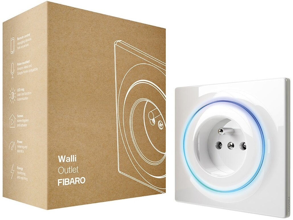 Gniazdko FIBARO Walli Outlet FGWOE Aplikacja mobilna zużycie energii własne harmonogramy