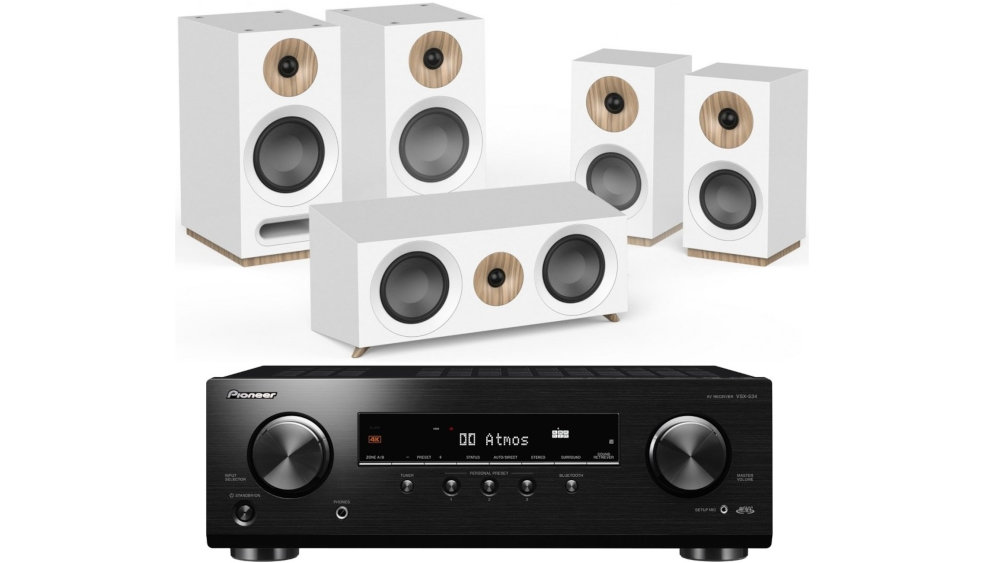 Kino Domowe PIONEER VSX-534B + JAMO S 803-HCS Biały - Ogólny Wygląd