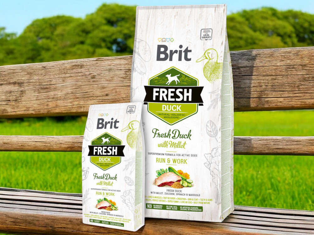 Karma dla psa BRIT Fresh Duck Active Run & Work Kaczka z prosem 12 kg