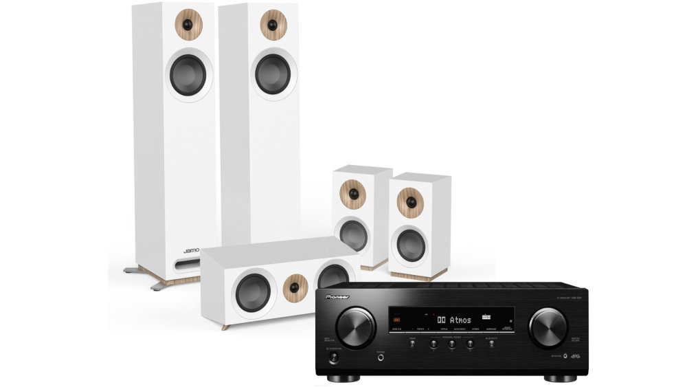 Kino Domowe PIONEER VSX-534B + JAMO S 805-HCS Biały - Ogólny Wygląd