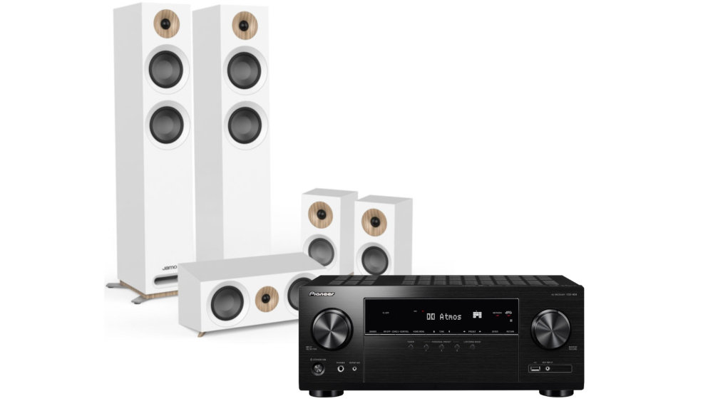 Kino Domowe PIONEER VSX-534B + JAMO S 807-HCS Biały - Ogólny Wygląd