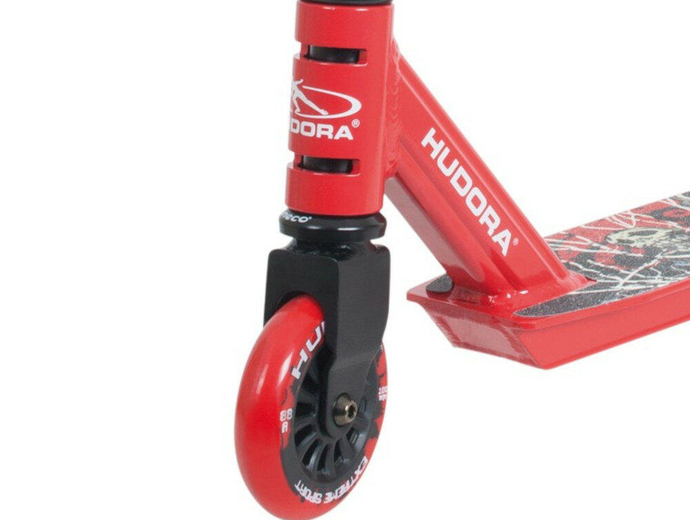 Hulajnoga HUDORA Stunt XQ-13 wyposażona w koła PU chromowane łożyska ABEC 7 twardość 88A wzmocnione felgi
