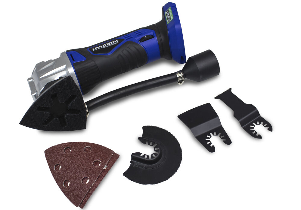 Narzędzie wielofunkcyjne HYUNDAI HMT20V w zestawie papier ścierny uchwyt instrukcja obsługi w języku polskim karta gwarancyjna