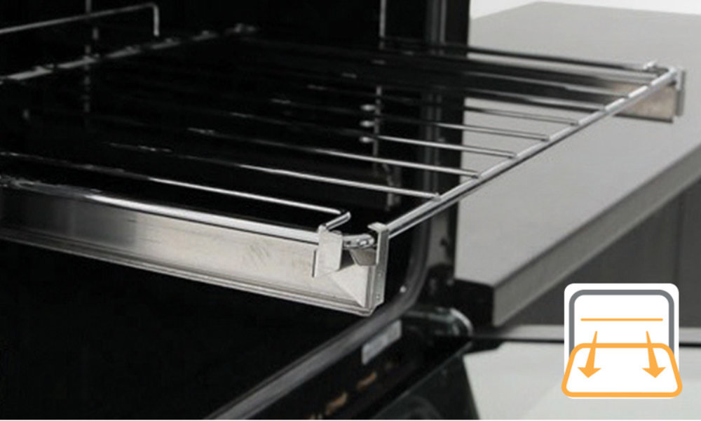 Духовка WHIRLPOOL W6 OM4 4S1 P BSS - Телескопічні напрямні: 1 рівень