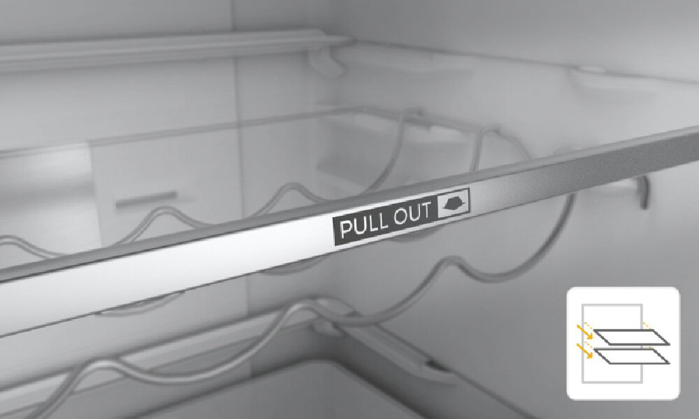 Lodówka WHIRLPOOL W7 832T MX H Srebrna - Wysuwane półki